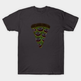 Psychedelic Pepperoni Pizza Design T-Shirt